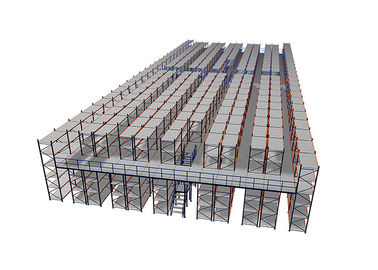 Power Coated Steel Shelves Storage Mezzanine Platforms Heavy duty Multi Tiers
