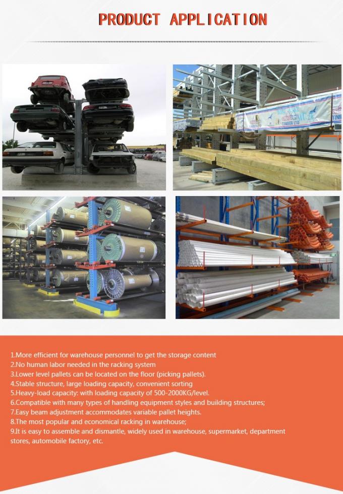 Q235B Repositorios de cantilever industrial de aço de dois lados personalizados 3