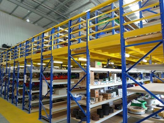 Adjustable Mezzanine Floor Rack , Warehouse Storage Mezzanine Platform Shelf