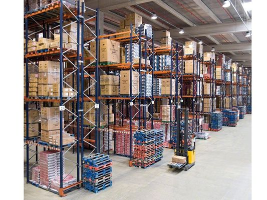 RAL5017 Color Warehouse Pallet Rack Customizable 4000kgs~30000kgs/Bay