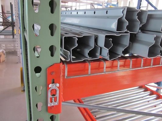 American Teardrop Pallet Rack Beams Green And Orange Heavy Duty Warehouse Racking