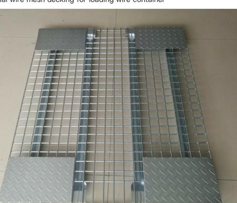 Galvanized Steel Pallet Rack Wire Deck 50*100mm 100*100mm Mesh Grid For Shelving