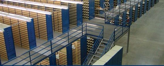 Warehouse Mezzanine Shelving Platform Racking Systems With Safety Pallet Gate
