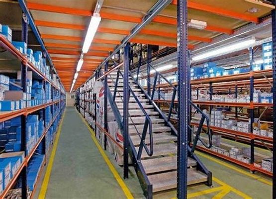 Multi Tier Mezzanine Shelving System Easy Installation Warehouse Storage Racking