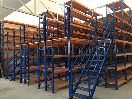 Multi Tier Mezzanine Shelving System Easy Installation Warehouse Storage Racking