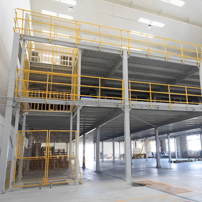 Large Span Steel Structure Platform Powder Coating / Galvanizing Industrial Mezzanine Floor