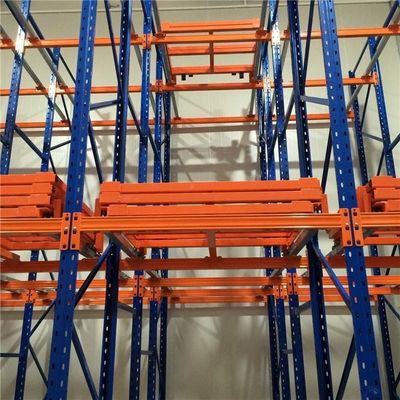 Industrial Warehouse Steel Push Back Storage Rack System Customized