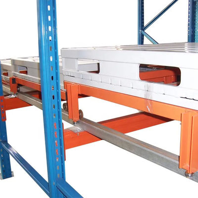 Warehouse Push Back Pallet Racking System , Durable Metal Storage Rack Shelves