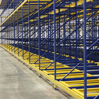 Warehouse Push Back Pallet Racking System , Durable Metal Storage Rack Shelves