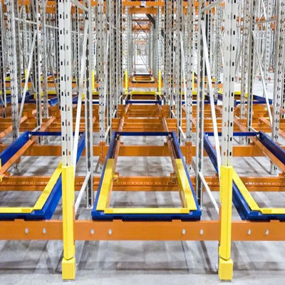 Adjustable Heavy Duty Push Back Pallet Racking System FEM Standard