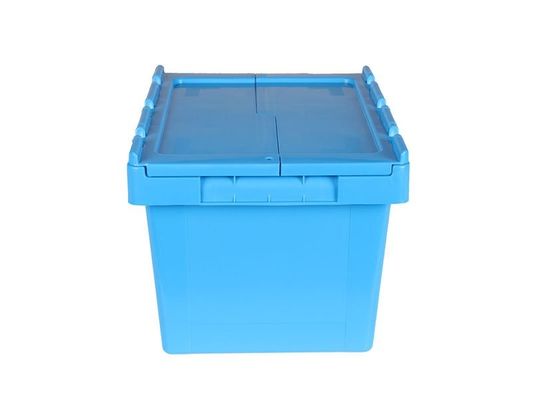 Warehouse Storage Heavy Duty Plastic Crates Stackable Nestable With Attached Lid