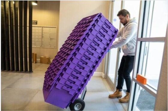 Inclined Insert Plastic Stackable Storage Bins Lid for Supermarket Food Cold Chain Turnover Box