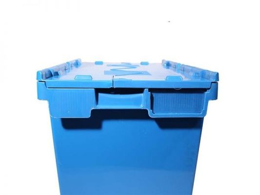Warehouse Storage Heavy Duty Plastic Crates Stackable Nestable With Attached Lid